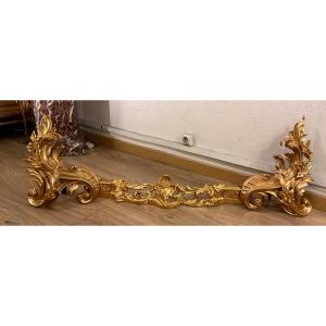 Gilt Bronze Andirons In The Style Of Louis XV From The Late 19th Century
