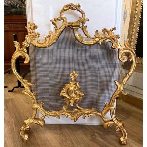 Louis XV Style Ormolu Mantel Screen, Late 19th Century