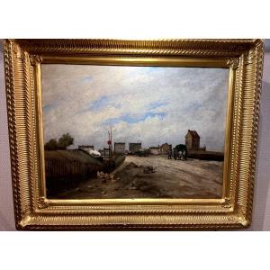Painting By Paul Désiré Trouillebert (1831-1900): Construction Of The Paris Railroad