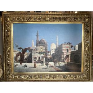 Painting By August Van Siègen (1850-1910) : Mosquée View From Lecaire
