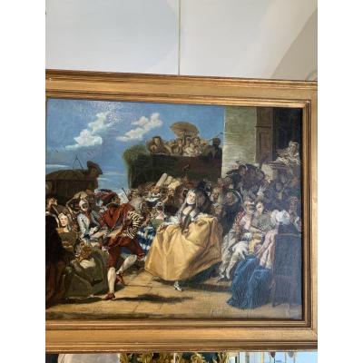 Follower Painting Of Pietro Longhi Italian Painter From 18 Eme Century
