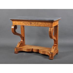 Charles X Period Console In Bird's-eye Maple