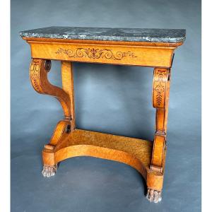 Charles X Period Console In Speckled Maple