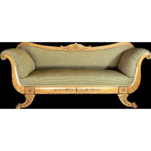 Charles X Period Sofa In Speckled Maple