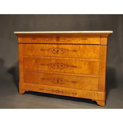 Charles X Period Commode In Speckled Maple