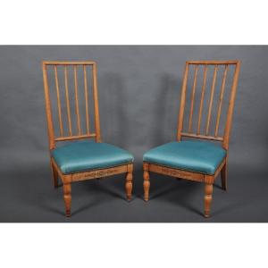 Pair Of Charles X Period Armchairs In Ash