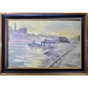 Gilbert Bellan 1865-1935. “quai De Seine In Paris.”