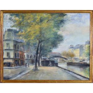 Pierre Jacques Pelletier 1869-1931. “the Saint Martin Canal In Paris.”
