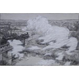 René Xavier Prinet 1861-1946. "steam Train."