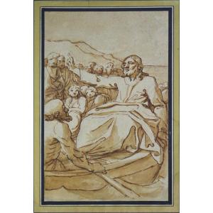 Italian School 18th Century. “jesus At Lake Tiberias.”