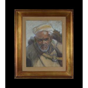Alexis De Broca 1868-1948. "portrait Of A Man From The Maghreb."