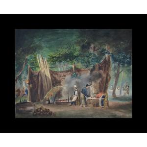 Eugène Cicéri 1813-1890. (attributed To) "the Loges Fair."