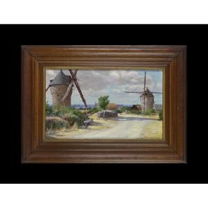 Georges Levreau Born In 1867-1936. “windmills In Brittany.” (guerande?)