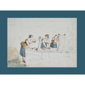 Bartolomeo Pinelli 1781-1835. "the Washerwomen."