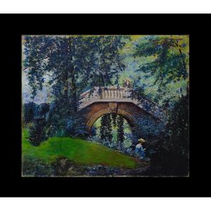 Raoul Carré 1868-1933. "the Bridge Of Parc Monceau."