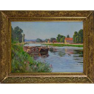 Edmond Van Coppenolle 1843/46-1915. "the Ourcq Canal."