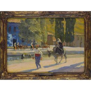 Max Lerrant 1875-1955. "orientalist Scene."