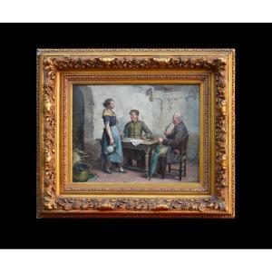 Franz Meerts 1836-1896. “interior Of Tavern.”