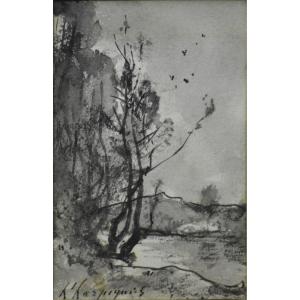 Henri Joseph Harpignies 1819-1916. "landscape."