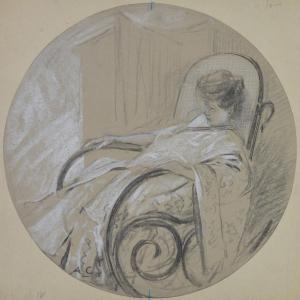 Antoine Calbet 1860-1944. "woman In A Rocking Chair."