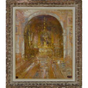 Paul Hurtin 1874-1962. "altar Of Saint Anthony Of Padua In The Church Of Nyons In The Drôme."