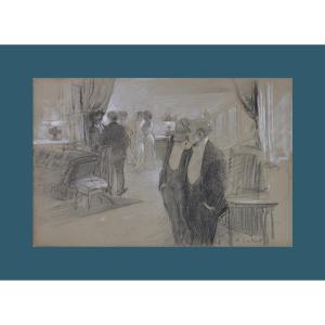 Antoine Calbet 1860-1944. "society Evening."