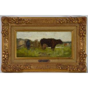 Jan Hendrik Weissenbruch 1824-1903. Hague School, Netherlands. “cows In A Pasture.”
