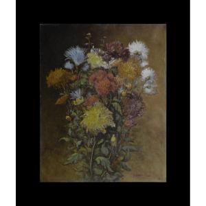 E. Lemaniché. Late 19th Century. "bouquet Of Flowers."