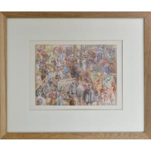 Pierre Marie Alfred Chapuis 1863-1942. "the Halles Square In Paris."