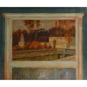 Project For A Trumeau Around 1930. "view Of A Park."