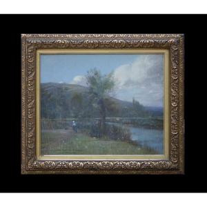 René Billotte 1846-1915. "riverside Landscape."