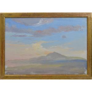 Alfons Petrus Verheyen 1903-1990. Belgian School. "study Of A Hilly Landscape And Sky."