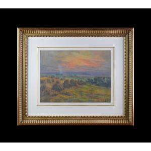 E.di Marzo 19th/20th Century. Italian School. "haystacks."