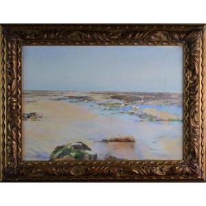 Paul Leroy 1860-1942. "low Tide In Normandy."