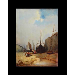 "harbor At Low Tide." 19th Century.