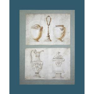 French School, 18th Century. "studies Of Vases."