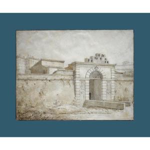 Louis Hippolyte Lebas 1782-1867. "view Of The Porta Angelica In Rome."