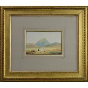 Pierre Luc Charles Ciceri 1782-1868. "landscape Of Italy. Vesuvius?"