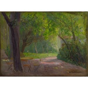 Moritz Unterwalder 1861-1930. German School. "garden Corner."