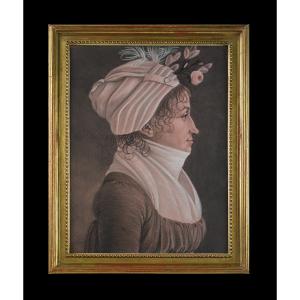 French School Circa 1800. "portrait Of A Woman In Profile."