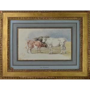 Jean-louis Demarne 1752-1829. "cows."
