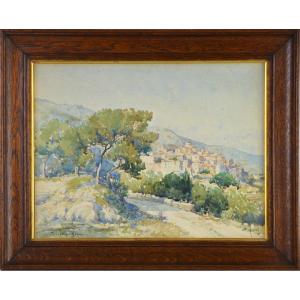 émile Appay 1876-1935. "view Of Tourette-sur-loup (alpes-maritimes)."