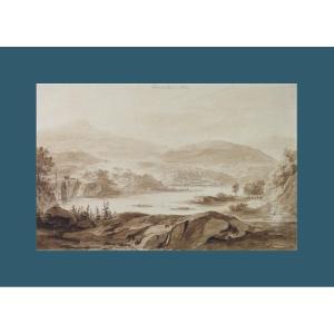 Jean-jacques Champin 1796-1860. "view Of The Valley Bridge. (droiturier, Allier)."