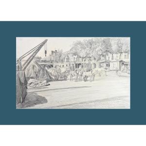 Oswald Heidbrinck 1858/60-1914. "the Banks Of The Seine In Front Of The Louvre."