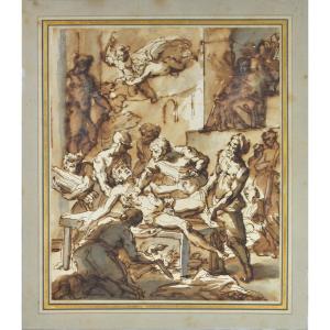 Italian School, 18th Century. "the Martyrdom Of St. Lawrence."
