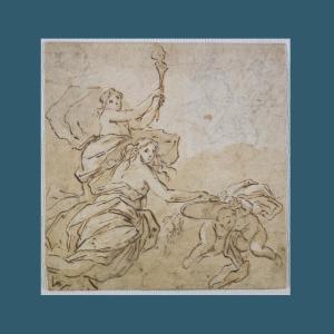 Italian School, 17th Century. "study For A Ceiling."