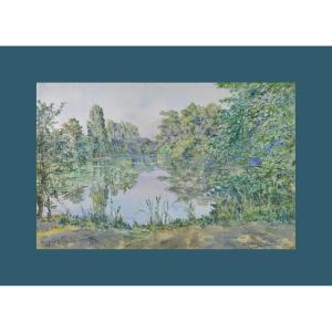 Antonio Borja De Mozota 1870-1965. "lake Saint James In The Bois De Boulogne."