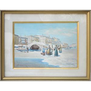 Sembach 1854-1898. German School. "view Of Venice."