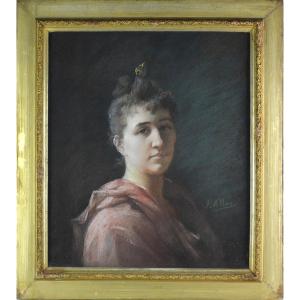 French School Of The XIXᵉ Century. "portrait Of A Woman."