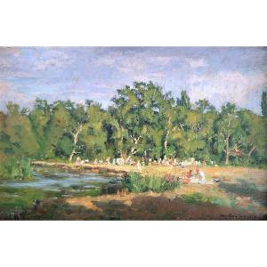  Picnic At Pierrefitte/sauldre (charles Martin Sauvaigo 1881-1970)